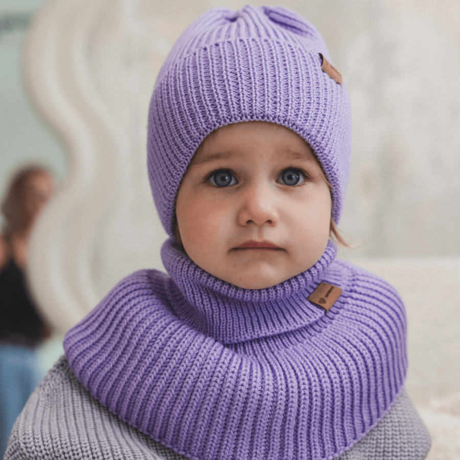 Czapka zimowa merino WINTER LAVENDER / Patulove