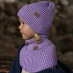 Czapka zimowa merino WINTER LAVENDER / Patulove