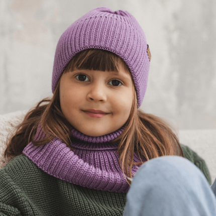 Czapka zimowa merino WINTER LILAC / Patulove
