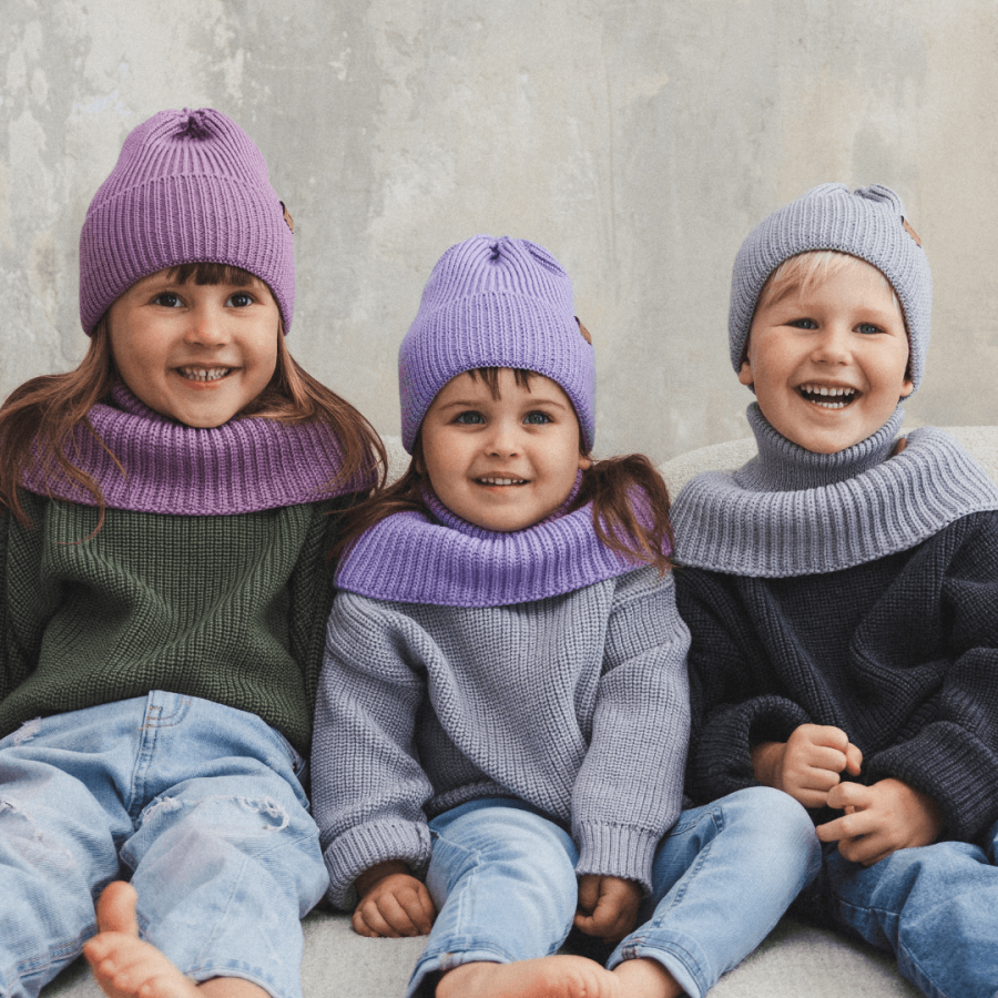 Czapka zimowa merino WINTER LILAC / Patulove