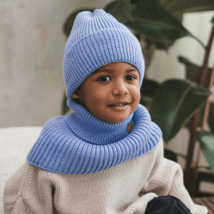 Komin z golfem merino WINTER SKY BLUE / Patulove