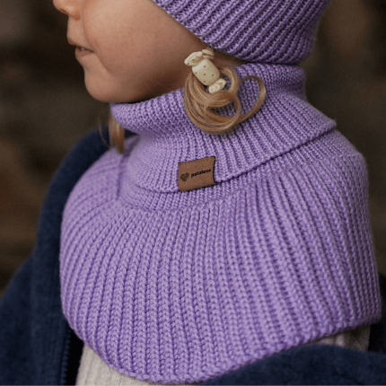 Komin z golfem merino WINTER LAVENDER / Patulove