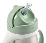 Butelka - kubek niekapek stalowa ze słomką 250 ml - Sage green / Beaba