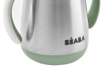Butelka - kubek niekapek stalowa ze słomką 250 ml - Sage green / Beaba