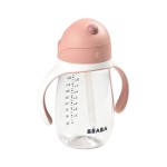 Bidon tritanowy ze słomką, 300 ml - old pink / Beaba