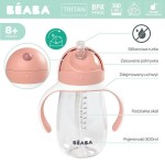 Bidon tritanowy ze słomką, 300 ml - old pink / Beaba