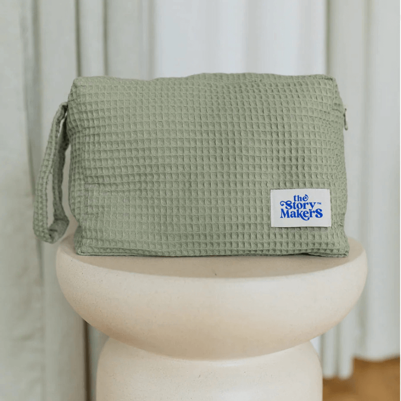 Kosmetyczka waflowa z zatrzaskiem Szałwia / The Story Makers