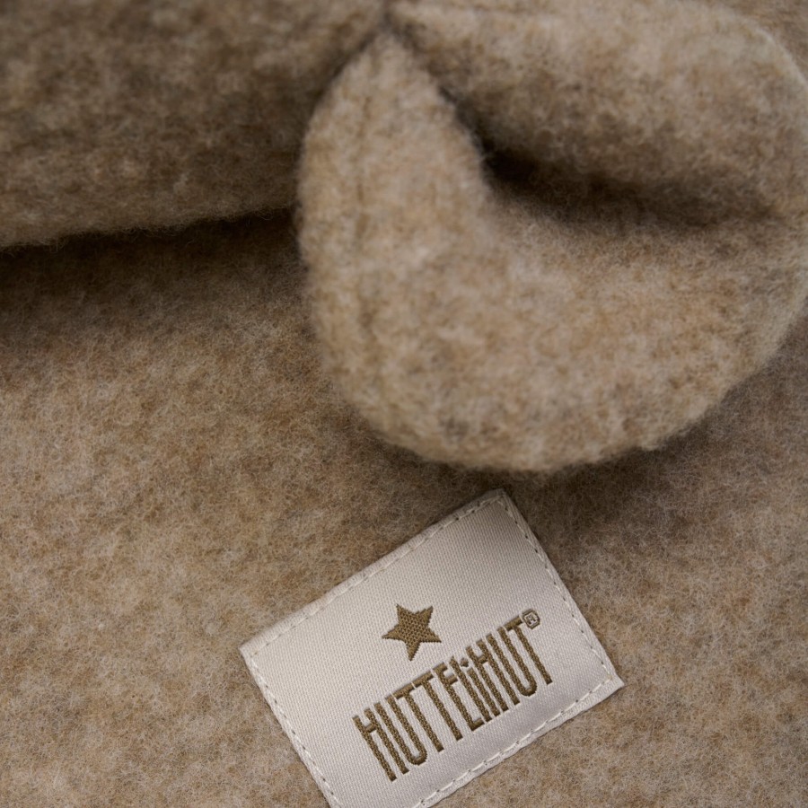 Kominiarka 100% wełny merino z uszkami misia - Savannah Melange / HUTTEliHUT
