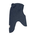 Kominiarka 100% wełny merino z uszkami misia - Navy Melange / HUTTEliHUT