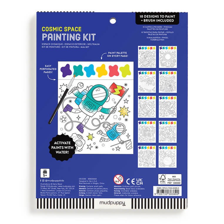 Kolorowanka akwarelowa z pędzelkiem Kosmos 5+ / Mudpuppy