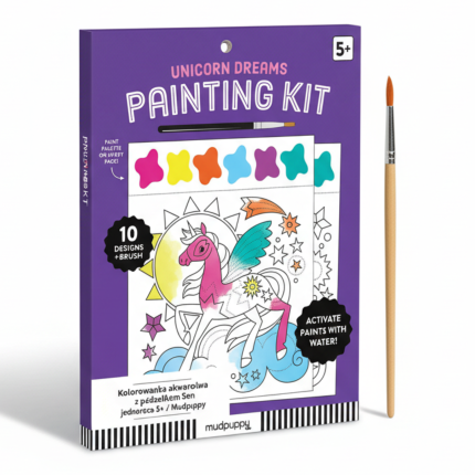 Kolorowanka akwarelowa z pędzelkiem Sen jednorożca 5+ / Mudpuppy