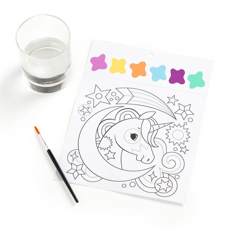 Kolorowanka akwarelowa z pędzelkiem Sen jednorożca 5+ / Mudpuppy