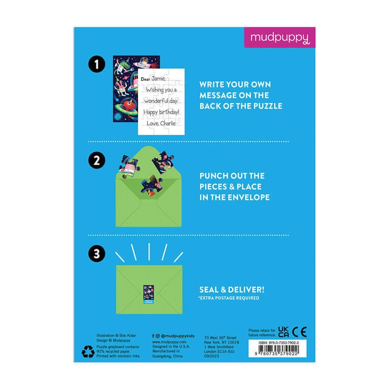 Puzzle-kartka z życzeniami Kosmos 12el. 3+ / Mudpuppy