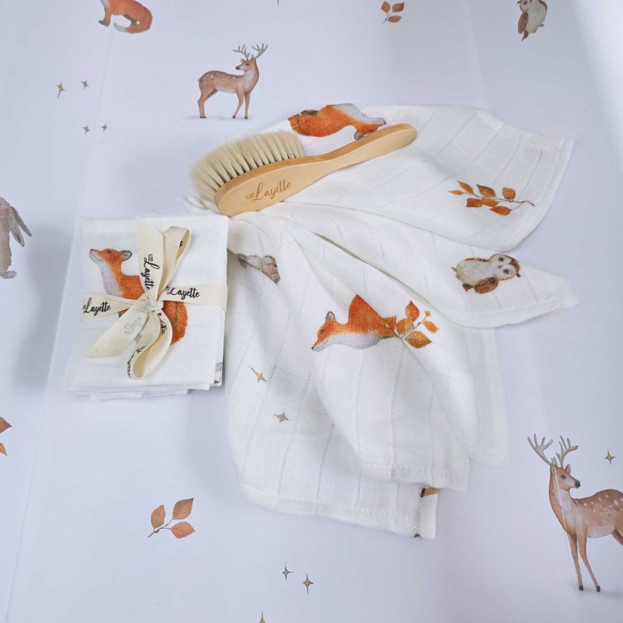 Zestaw 5 chusteczek bambusowych WOODLAND / Layette