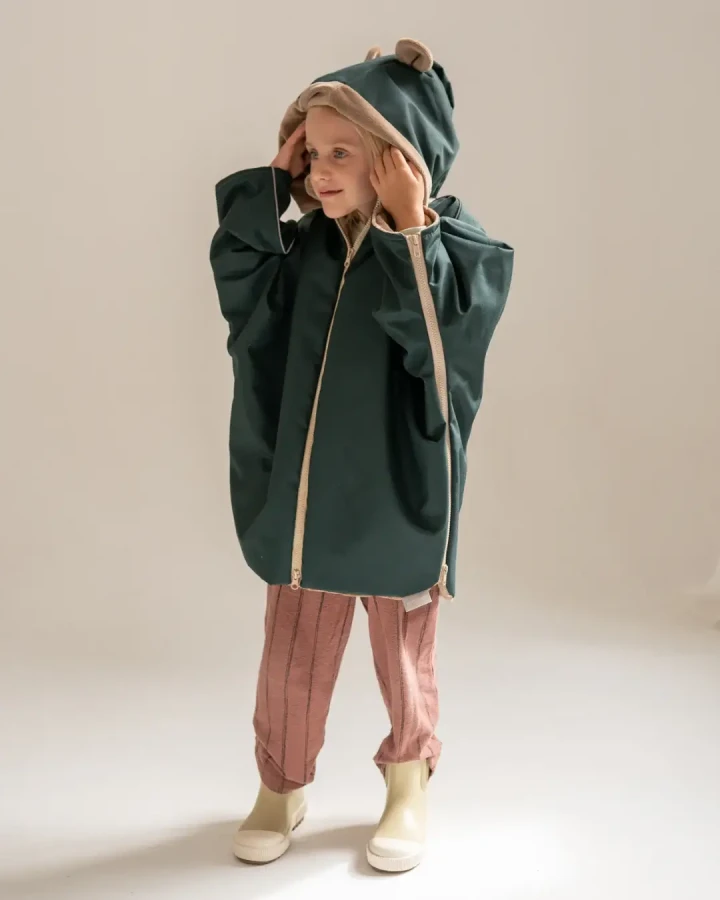 Ponczo samochodowe Zielone 3-6 lat / piapimo