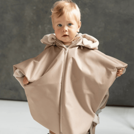 Ponczo samochodowe Merino Beżowe 1-3 lat / piapimo