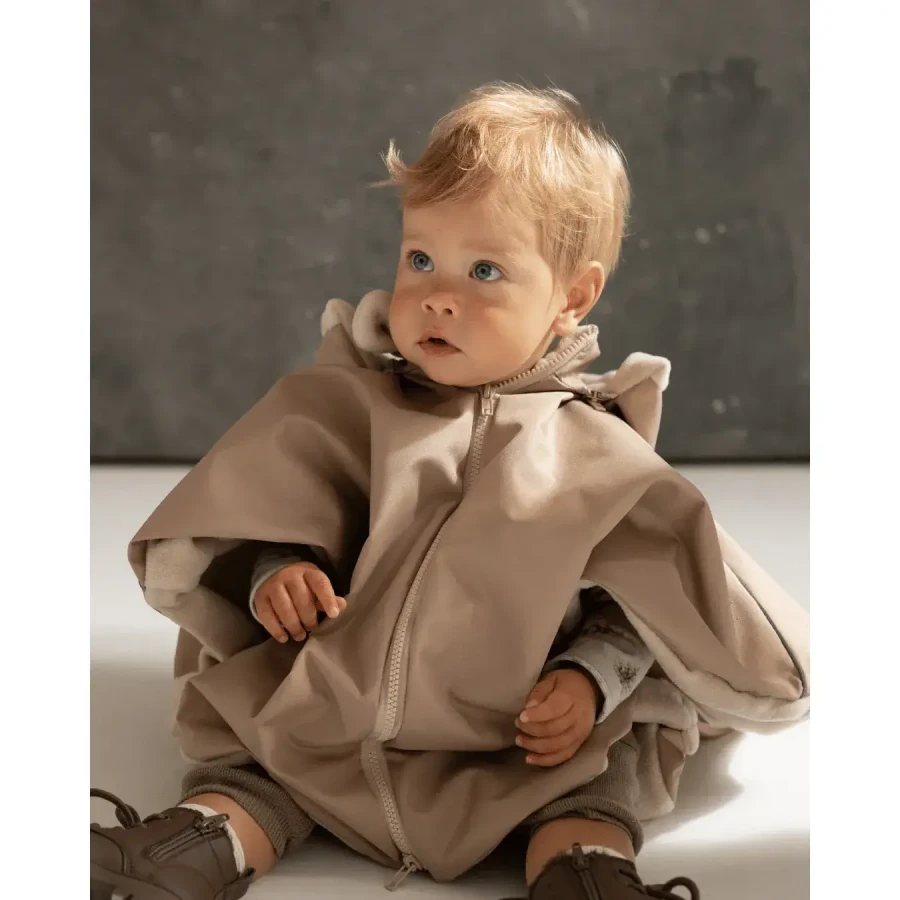 Ponczo samochodowe Merino Beżowe 1-3 lat / piapimo
