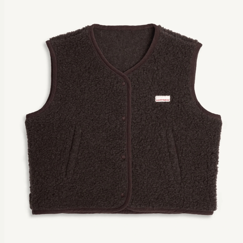 Kamizelka merino dla dorosłych - chocolate brown / Happymess