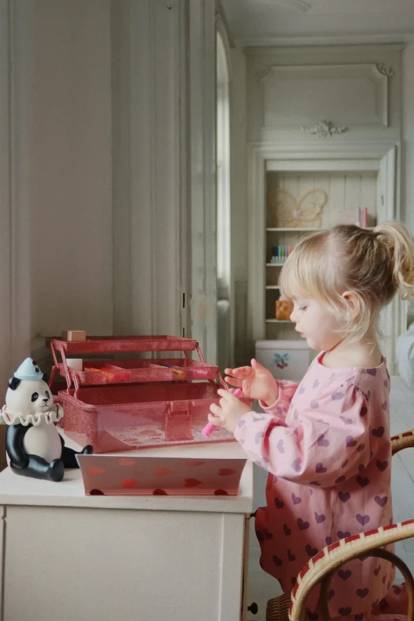 Kuferek małego artysty - glitter rose / Konges slojd