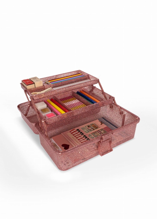 Kuferek małego artysty - glitter rose / Konges slojd
