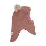 Kominiarka z pomponami z futra alpaki - Burlwood / HUTTEliHUT