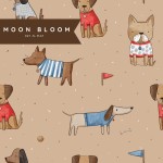 Śliniak z rękawami Happy Puppy / Moon Bloom