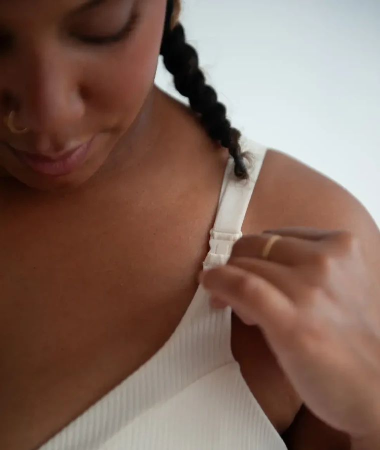 Nieprzemakalny biustonosz do karmienia piersią Glow - Ecru / Mama Hangs