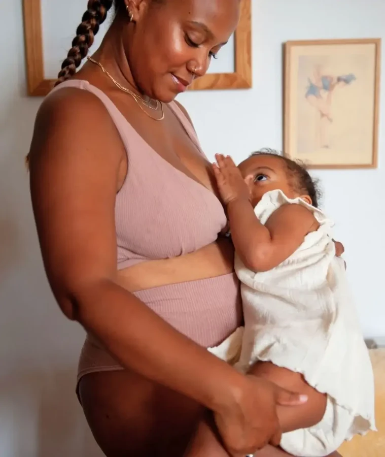 Nieprzemakalny biustonosz do karmienia piersią Day & Night - Terracotta / Mama Hangs