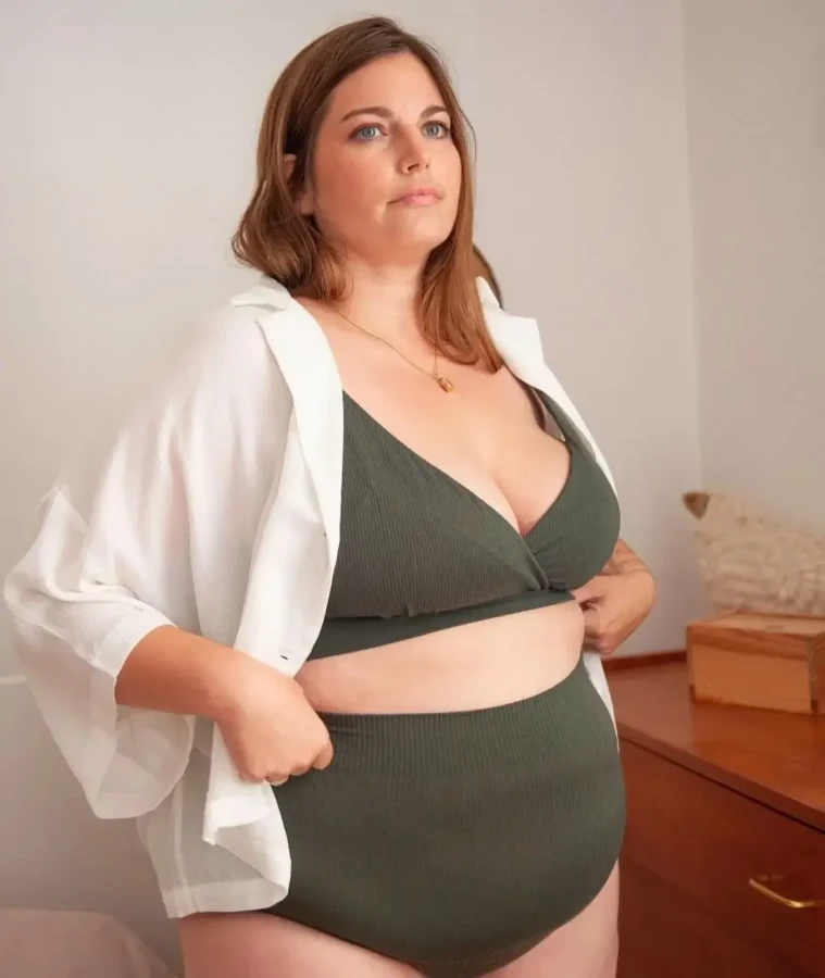 Majtki z wysokim stanem - Olive / Mama Hangs