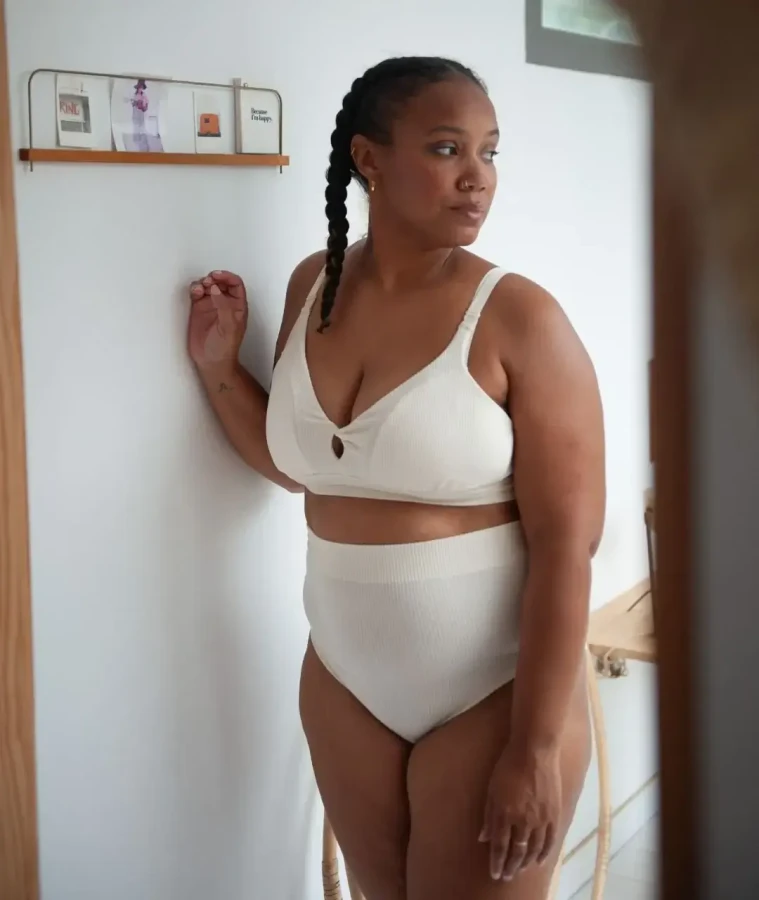 Majtki z wysokim stanem - Ecru / Mama Hangs