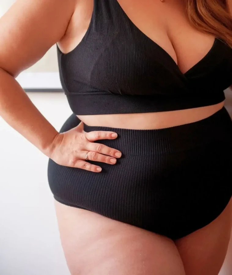 Majtki z wysokim stanem - Black / Mama Hangs