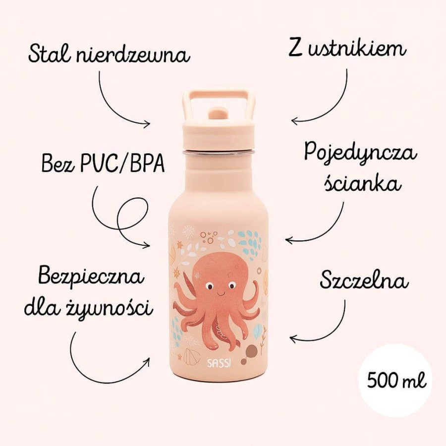 Butelka na wodę bidon 500 ml - Ośmiornica / SASSI