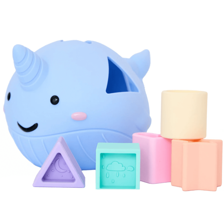 Sorter kształtów silikonowy wieloryb PASTEL / Jellystone