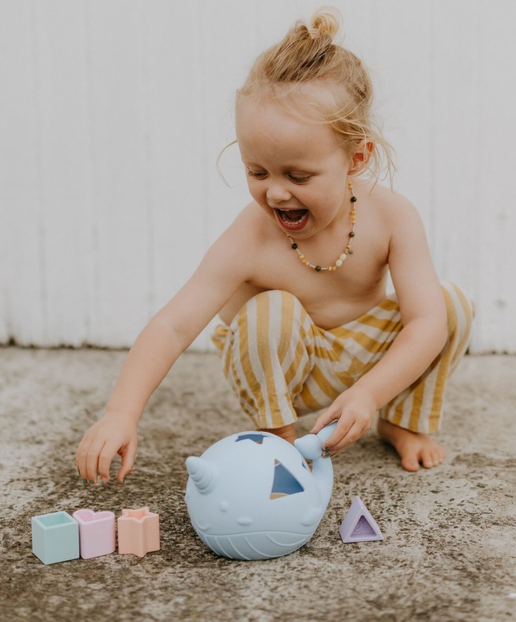 Sorter kształtów silikonowy wieloryb PASTEL / Jellystone