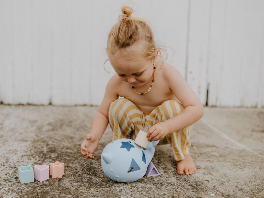 Sorter kształtów silikonowy wieloryb PASTEL / Jellystone