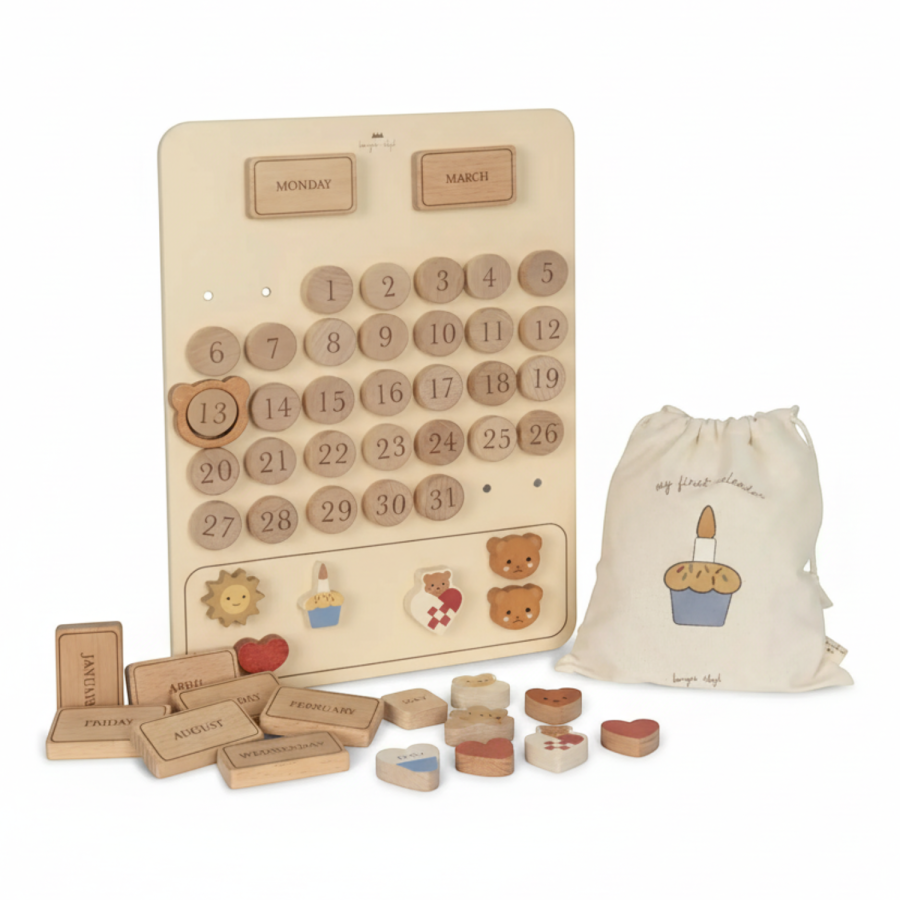 Drewniany kalendarz dla dzieci - nature / Konges Slojd