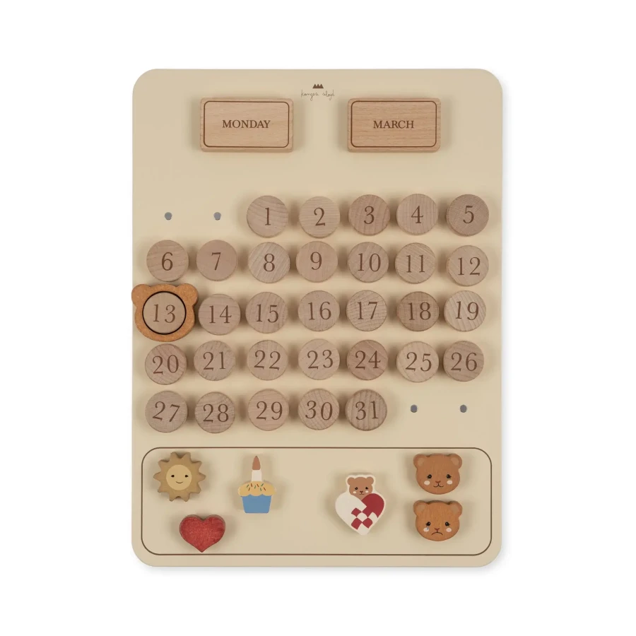 Drewniany kalendarz dla dzieci - nature / Konges Slojd