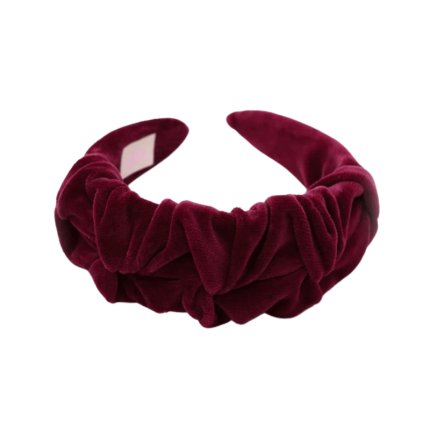 Opaska Marszczulka Velvet CLARET / UL&KA