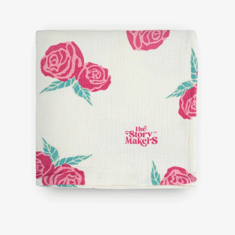 Otulacz kocyk muślinowy - vintage rose / The Story Makers