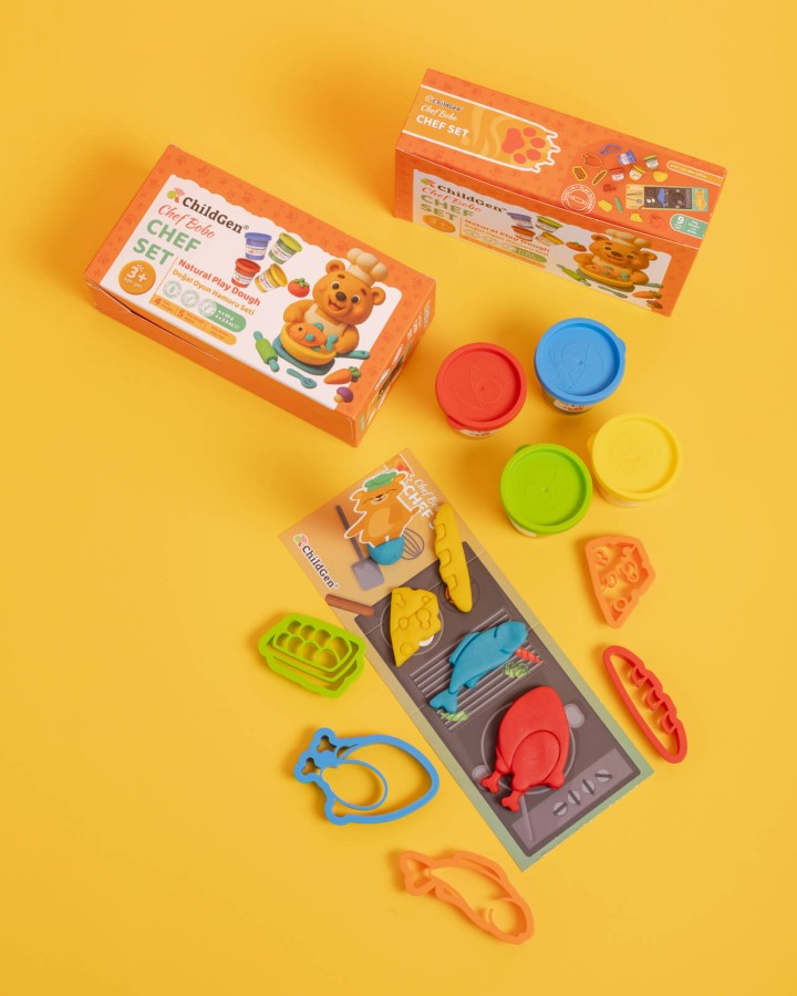 Zestaw kreatywny Paw Pals Kucharz Bobo, 4 ciastoliny, foremki, mata / ChildGen