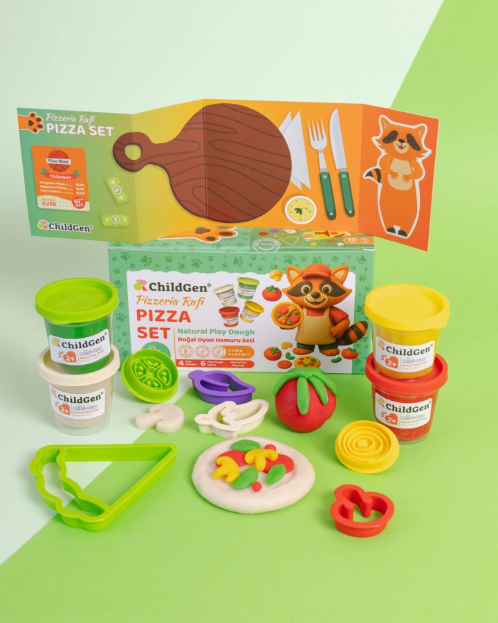 Zestaw kreatywny Paw Pals Pizzeria Rafi, 4 ciastoliny, foremki, mata / ChildGen