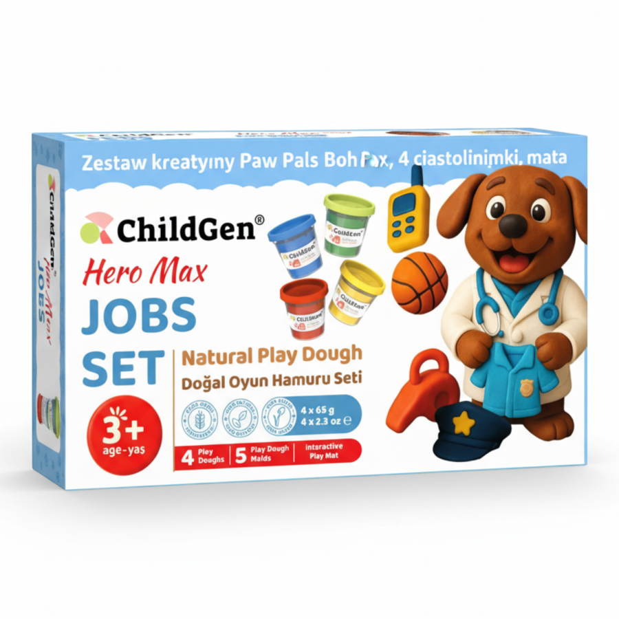Zestaw kreatywny Paw Pals Bohater Max, 4 ciastoliny, foremki, mata / ChildGen