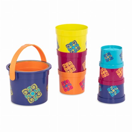 Zestaw 10 kubełków do piętrowania / B.Toys BX1098