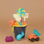 Sands Ahoy! – wiaderko z akcesoriami do piasku NIEBIESKIE / B.Toys