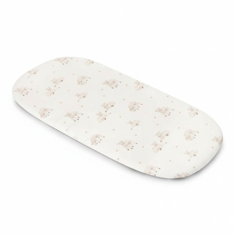 Bambusowe prześcieradło do gondoli - little sheeps / My Memi