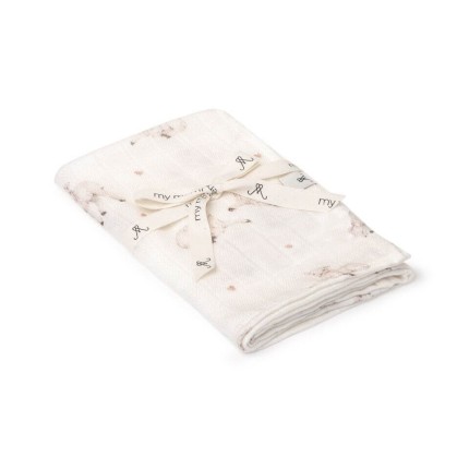 Bambusowa pieluszka muślinowa 65x65 - little sheeps / My Memi