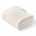 Ciepły kocyk ze 100% wełny merino cream Wave - premium collection / My Memi