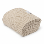 Ciepły kocyk ze 100% wełny merino warm beige Wave - premium collection / My Memi