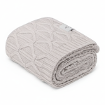 Ciepły kocyk ze 100% wełny merino light grey Wave - premium collection / My Memi