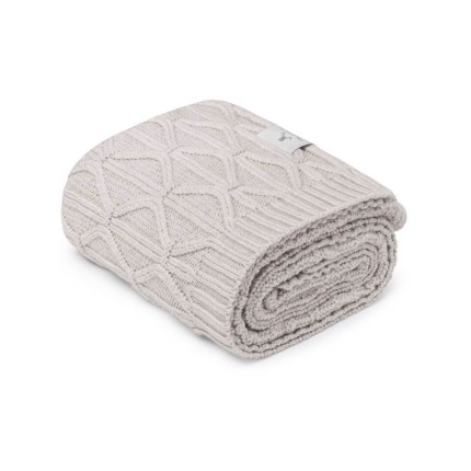 Ciepły kocyk ze 100% wełny merino light grey Wave - premium collection / My Memi